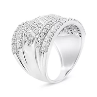 Silver 2.0 Cttw Diamond Edge Multi-Row Ring Band