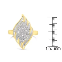 10K Yellow Gold Plated .925 Sterling Silver Diamond Cocktail Ring