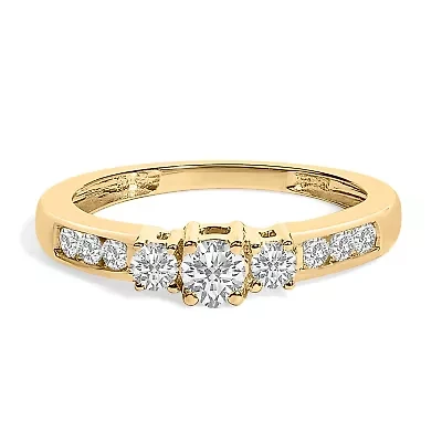 10K 1/2 Cttw Diamond Three Stone Ring