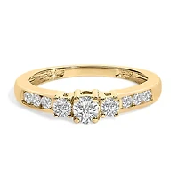 10K 1/2 Cttw Diamond Three Stone Ring