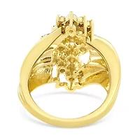 10K Yellow Gold Plated .925 Sterling Silver Diamond Cocktail Ring