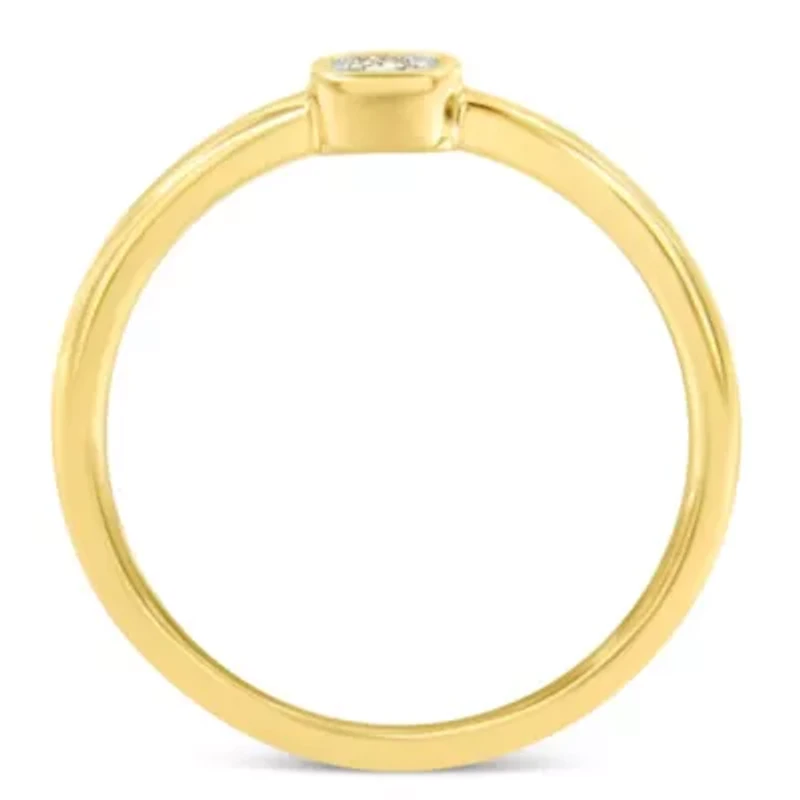 Silver 1/20 Carat Diamond Square Fashion Promise Ring