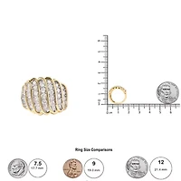 10 Yellow Gold 2.00 Cttw Diamond Multi Row Cocktail Band Ring