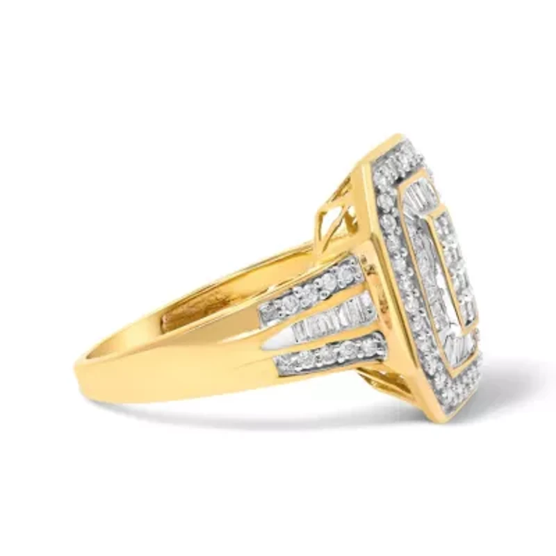 10K Yellow Gold 1.0 Cttw Diamond Cocktail Ring