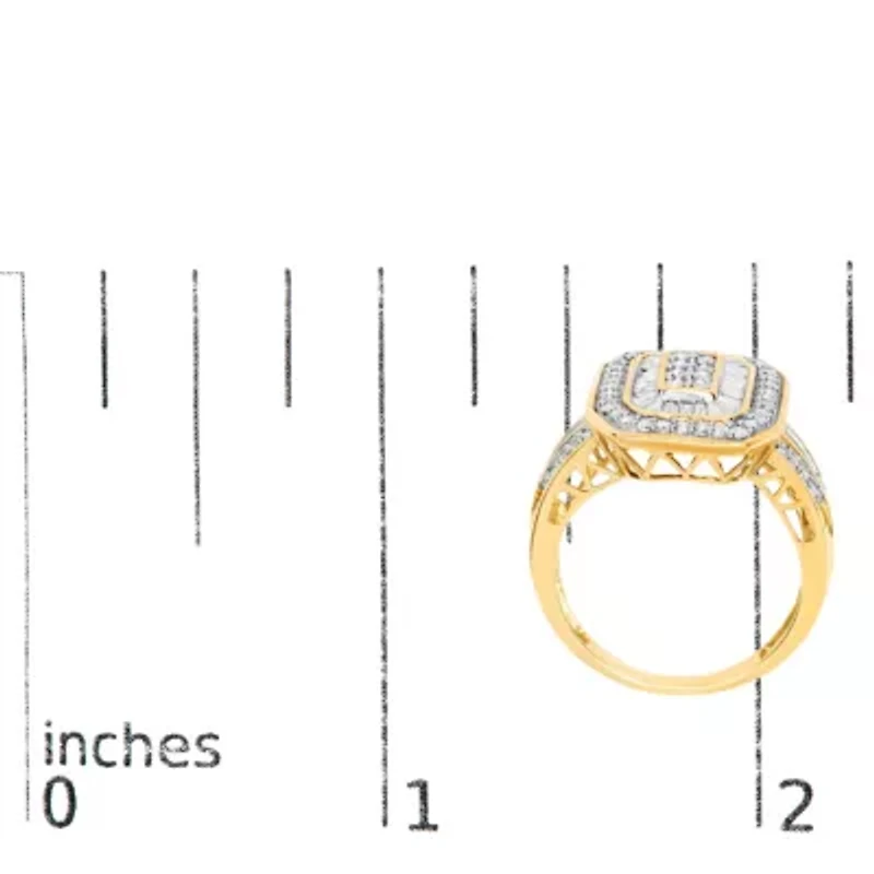 10K Yellow Gold 1.0 Cttw Diamond Cocktail Ring
