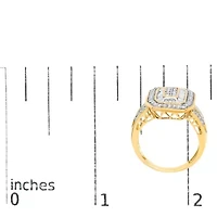 10K Yellow Gold 1.0 Cttw Diamond Cocktail Ring