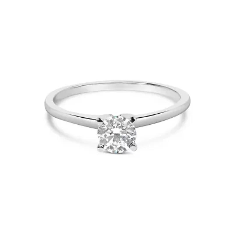 Lab Created 14K White Gold 1/2 Cttw Diamond Solitaire Engagement Ring