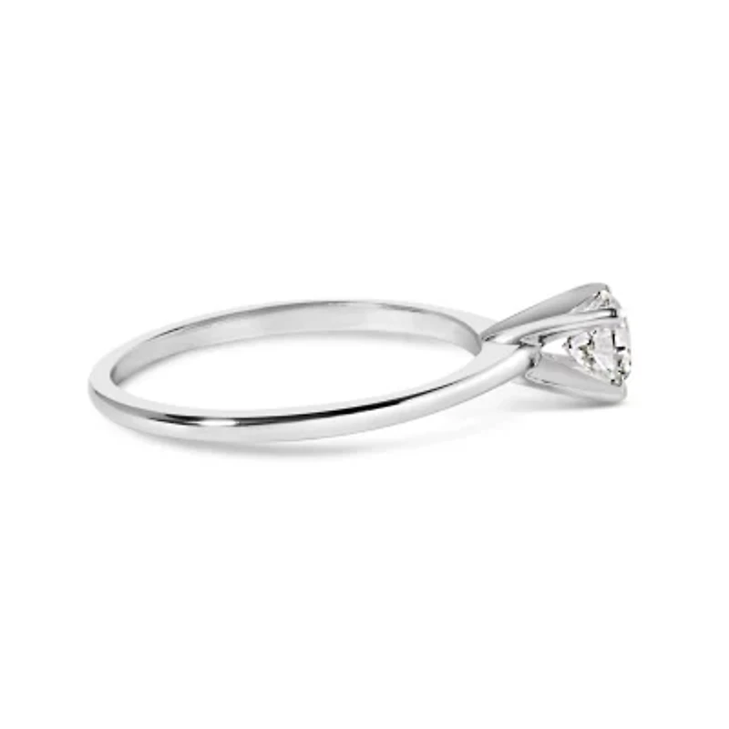 Lab Created 14K White Gold 1/2 Cttw Diamond Solitaire Engagement Ring