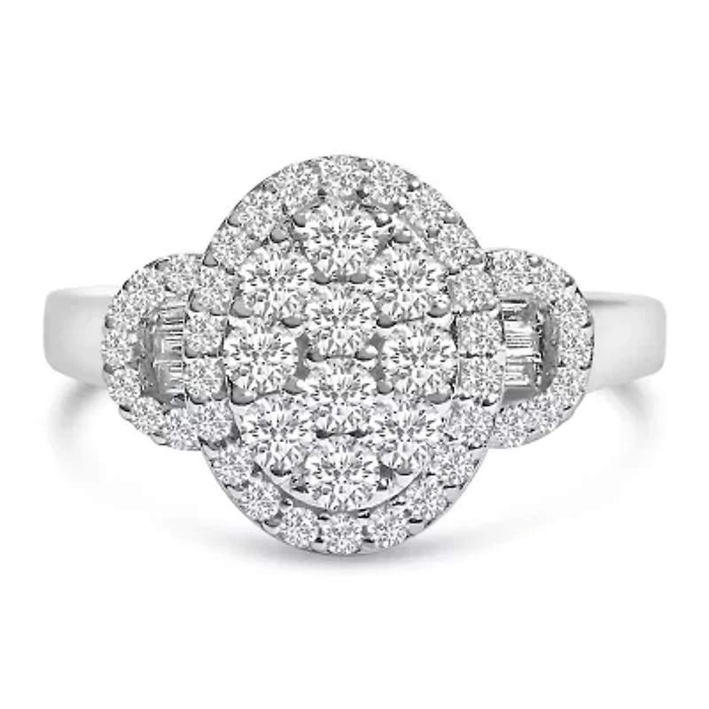 10K White Gold 1.0 Cttw Diamond Statement Ring