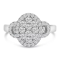 10K White Gold 1.0 Cttw Diamond Statement Ring
