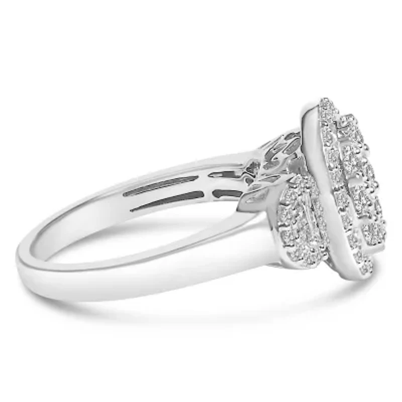 10K White Gold 1.0 Cttw Diamond Statement Ring