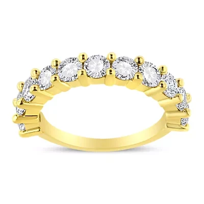 Silver 2.00 Cttw Round-Diamond 11 Stone Band Ring