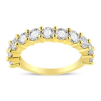 Silver 2.00 Cttw Round-Diamond 11 Stone Band Ring