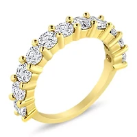 Silver 2.00 Cttw Round-Diamond 11 Stone Band Ring