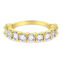 Silver 2.00 Cttw Round-Diamond 11 Stone Band Ring