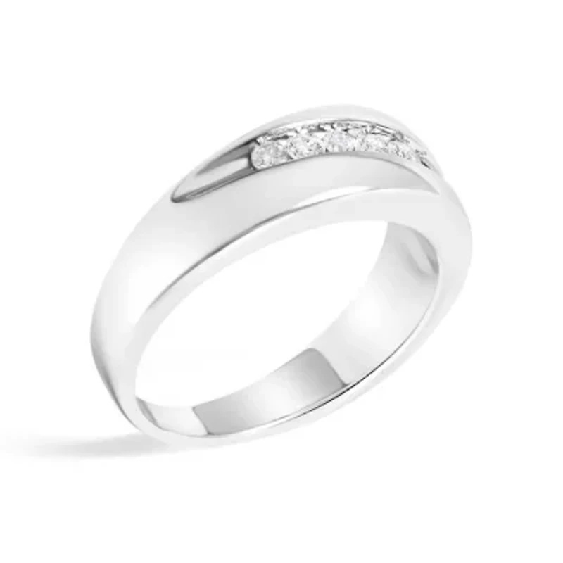 Men's Silver 1/2 Cttw Diamond 9 Stone Band Ring