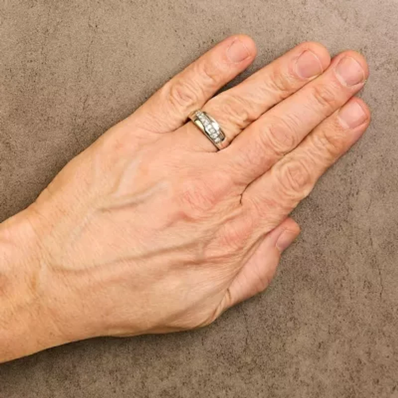 Men's Silver 1/2 Cttw Diamond 9 Stone Band Ring