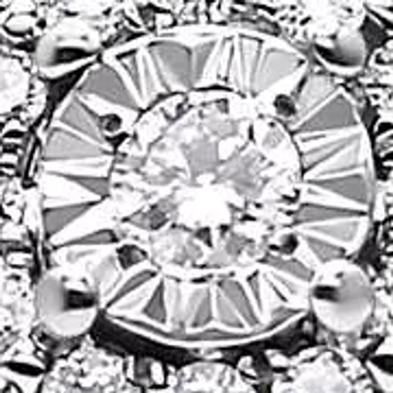 Silver 1/3 Cttw Miracle Set Round-Cut Diamond Cocktail Ring