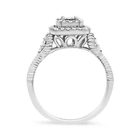 Silver 1/3 Cttw Miracle Set Round-Cut Diamond Cocktail Ring