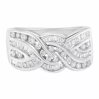 10K White Gold Diamond Bypass Ring