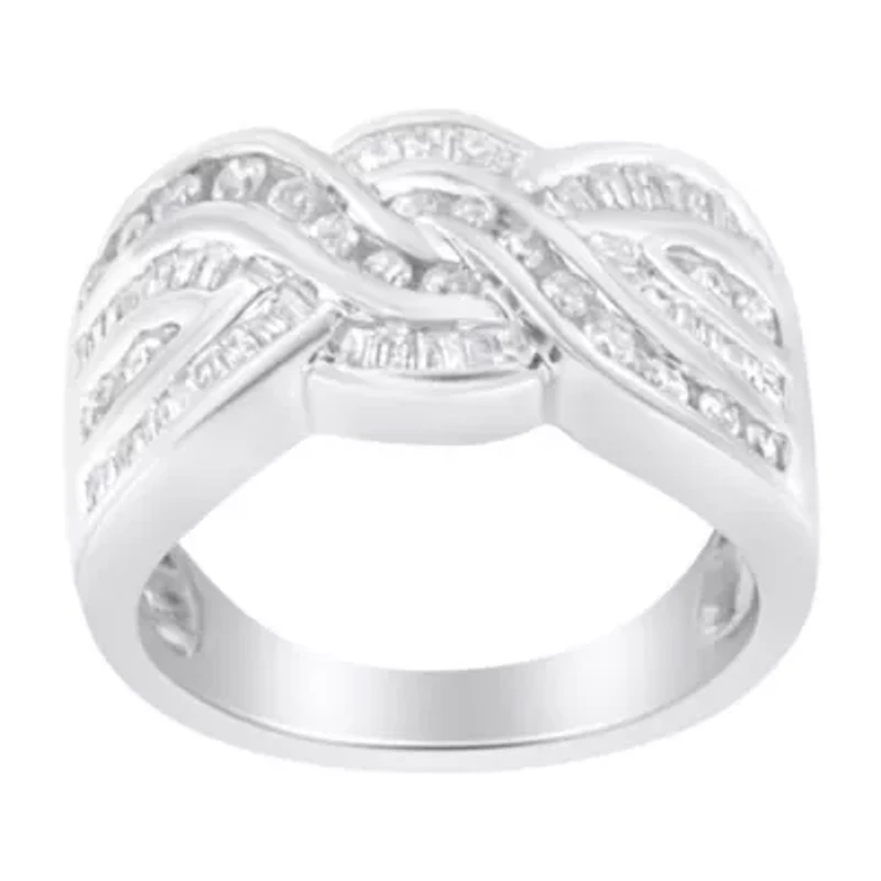 10K White Gold Diamond Bypass Ring