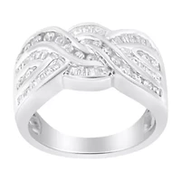 10K White Gold Diamond Bypass Ring