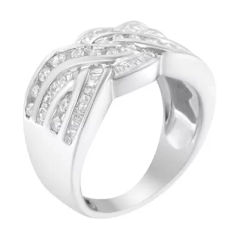 10K White Gold Diamond Bypass Ring
