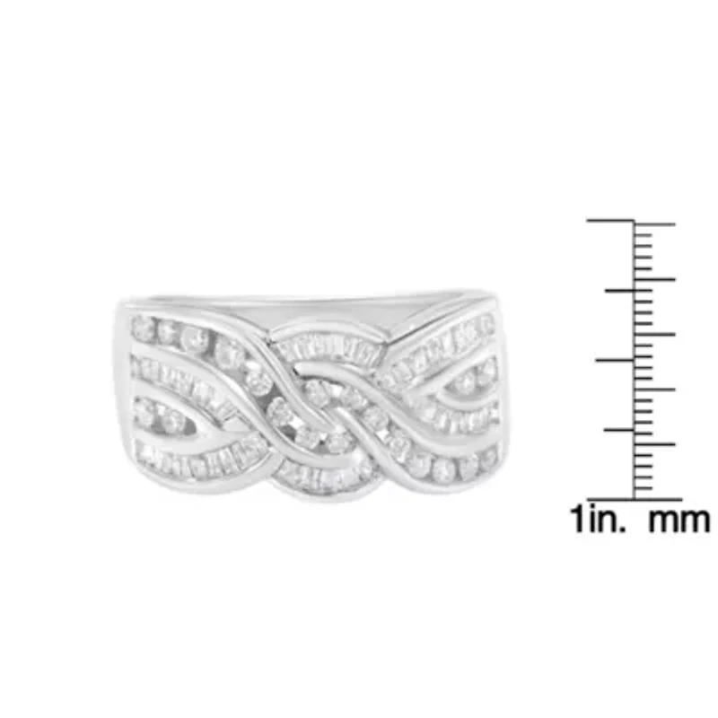 10K White Gold Diamond Bypass Ring