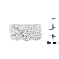 10K White Gold Diamond Bypass Ring
