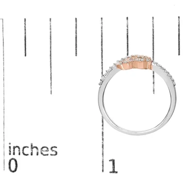 Silver 1/5 Cttw Round-Cut Diamond Open Heart Promise Ring