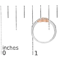 Silver 1/5 Cttw Round-Cut Diamond Open Heart Promise Ring