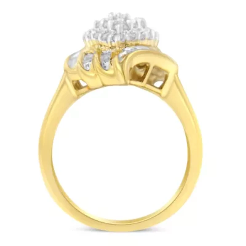 10K Yellow Gold Diamond Cocktail Ring