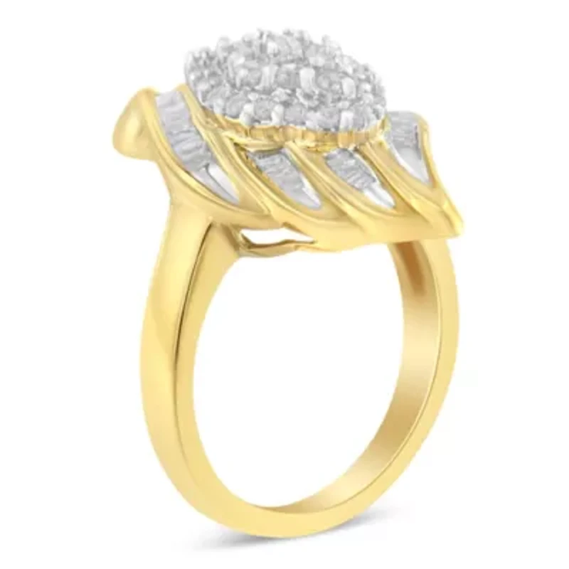 10K Yellow Gold Diamond Cocktail Ring