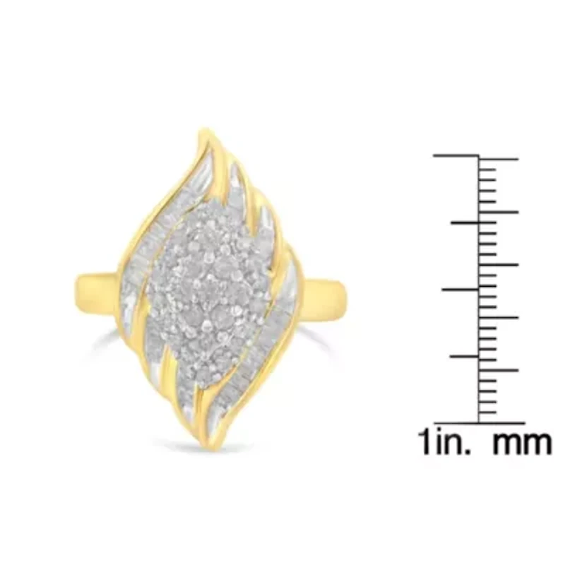 10K Yellow Gold Diamond Cocktail Ring