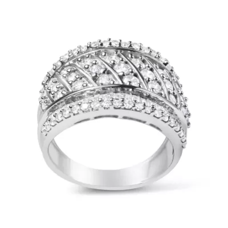 Silver 2.00 Cttw Diamond Fashion Cocktail Ring
