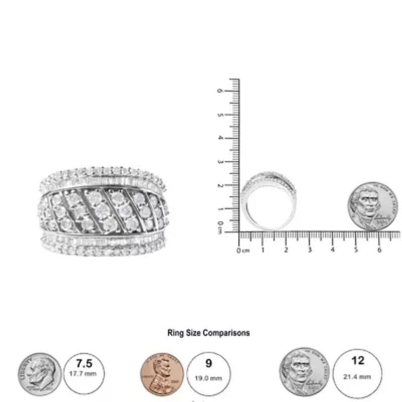 Silver 2.00 Cttw Diamond Fashion Cocktail Ring