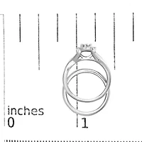 Silver 1/7 Cttw Diamond Engagement Ring and Wedding Band Set