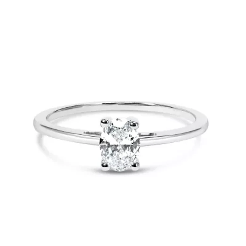 Lab Created 14K White Gold 1/2 Cttw Grown Diamond Engagement Ring