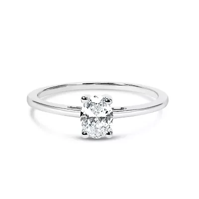 Lab Created 14K White Gold 1/2 Cttw Grown Diamond Engagement Ring