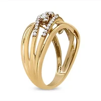 10K Yellow Gold 1/2 Cttw Diamond Split Shank Cocktail Ring