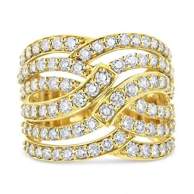 10K Yellow Gold 3.00 Cttw Diamond Cocktail Band Ring