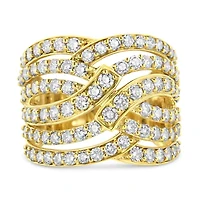 10K Yellow Gold 3.00 Cttw Diamond Cocktail Band Ring