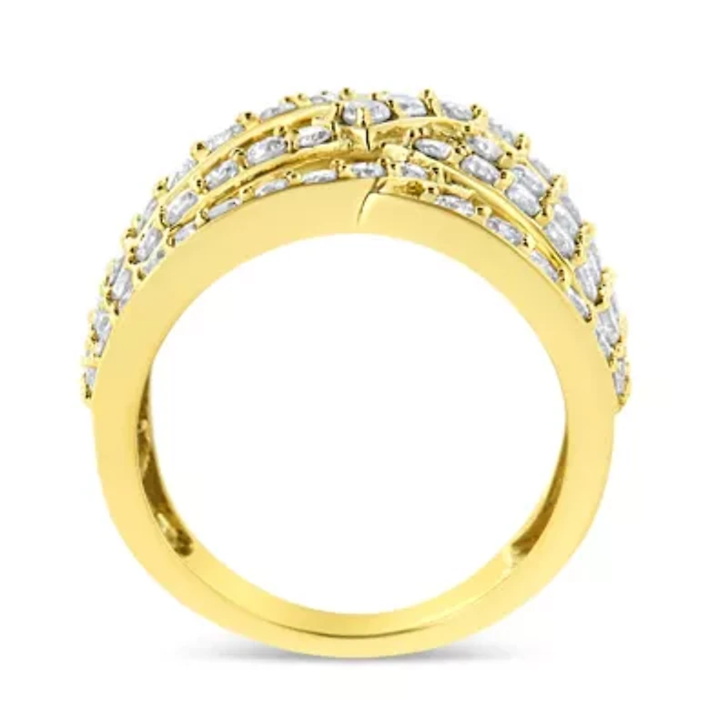 10K Yellow Gold 3.00 Cttw Diamond Cocktail Band Ring