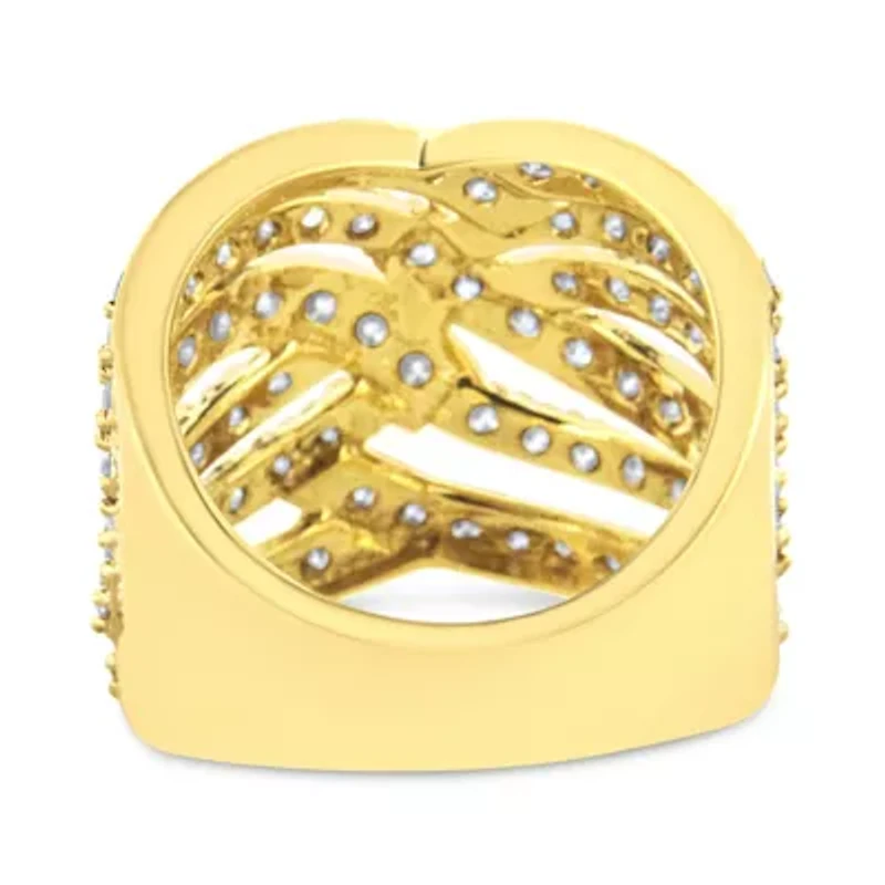 10K Yellow Gold 3.00 Cttw Diamond Cocktail Band Ring
