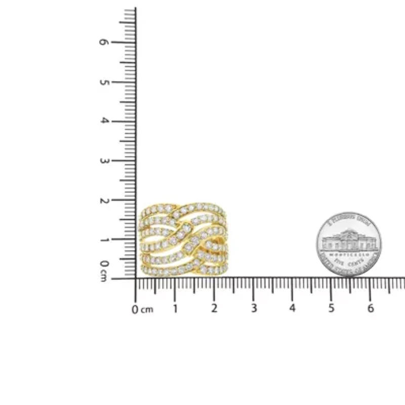 10K Yellow Gold 3.00 Cttw Diamond Cocktail Band Ring
