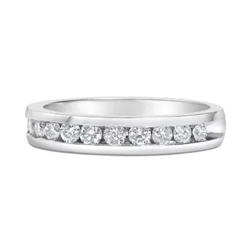 IGI Certified 1/2 Cttw Diamond 18K White Gold Wedding Band Ring