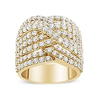 10K Yellow Gold 3.0 Cttw Diamond Crossover Band Ring