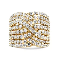 10K Yellow Gold 3.0 Cttw Diamond Crossover Band Ring