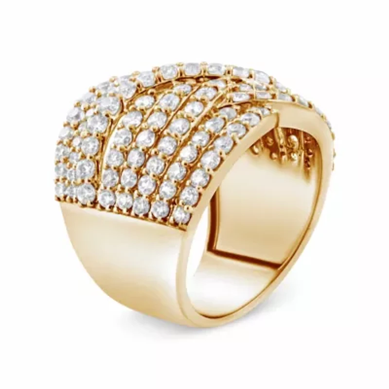10K Yellow Gold 3.0 Cttw Diamond Crossover Band Ring
