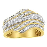 10K Yellow Gold 1.0 Cttw Diamond Bypass Ring